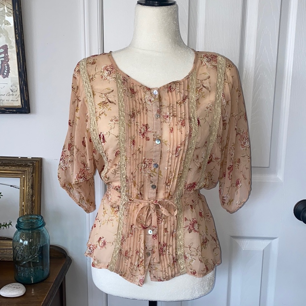 Instyle Rose Pink Floral Blouse